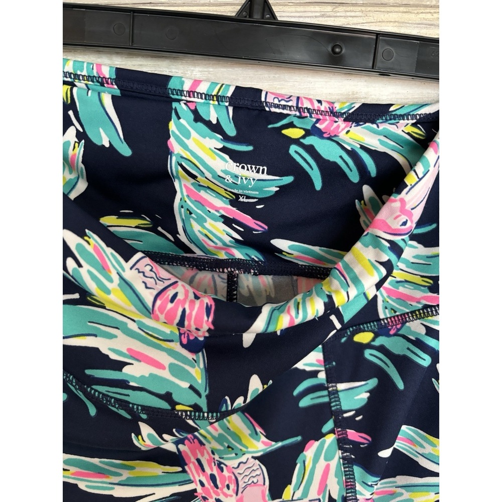 Tropical Bird printed Crown & Ivy yoga pants XL Activewear Leggings - Picture 4 of 5